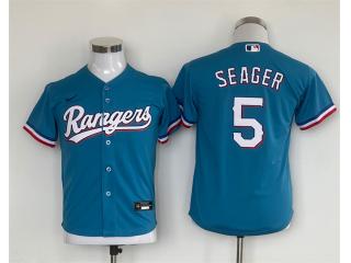 Youth Nike Texas Rangers 5 Corey Seager Baseball Jersey Blue