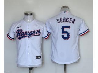 Youth Nike Texas Rangers 5 Corey Seager Baseball Jersey White