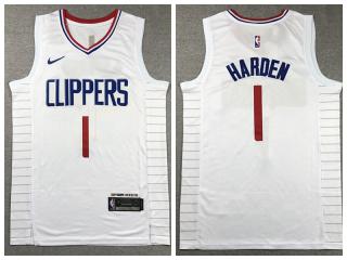Nike L.A. Clippers 1 James Harden Basketball Jersey White