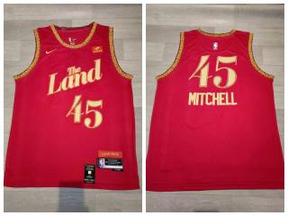 Nike Cleveland Cavaliers 45 Donovan Mitchell Basketball Jersey Red City Edition