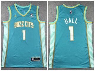 Jordan New Orleans Hornets 1 Lamelo Ball Basketball Jersey Green City Edition