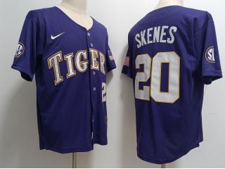 LSU Tigers 20 Paul Skenes College Baseball Jersey Purple
