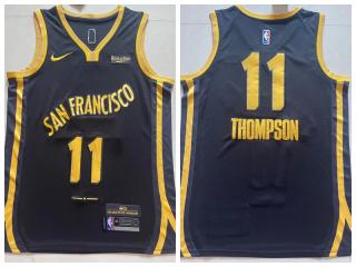 Nike Golden State Warrior 11 klay Thompson Basketball Jersey Black City Edition