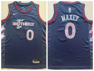 Youth Nike Philadelphia 76ers 0 Tyrese Maxey Basketball Jersey Navy Blue City Edition