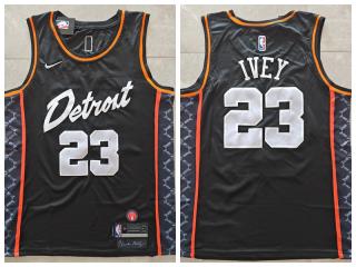 Detroit Pistons 23 Jaden Ivey Basketball Jersey Black City Edition