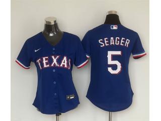 Women Nike Texas Rangers 5 Corey Seager Baseball Jersey Blue