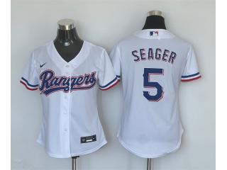 Women Nike Texas Rangers 5 Corey Seager Baseball Jersey White
