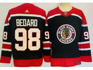 Adidas Chicago Blackhawks 98 Connor Bedard Ice Hockey Jersey Black
