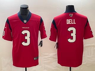 Houston Texans 3 Tank Dell Football Jersey Legend Red