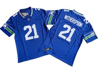 Seattle Seahawks 21 Devon Witherspoon Football Jersey Blue Three Dynasties