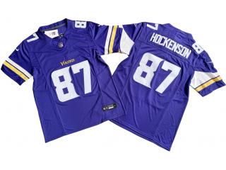 Minnesota Vikings 87 T.J. Hockenson Football Jersey Purple Three Dynasties