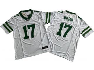 New York Jets 17 Zach Wilson Football Jersey White Three Dynasties