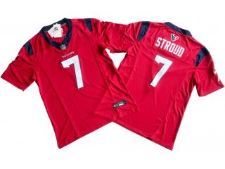 Houston Texans 7 C.J. Stroud Football Jersey Red Three Dynasties