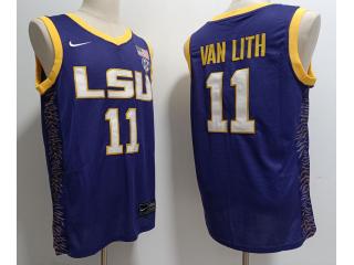 LSU Tigers 11 Hailey Van Lith College Basketball Jersey Purple